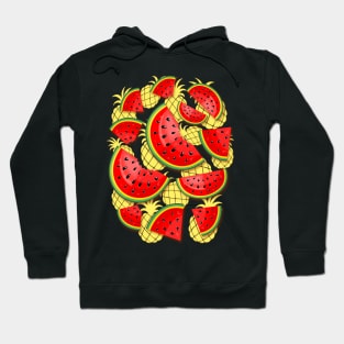 Watermelon and Pineapple Juicy Pattern Hoodie